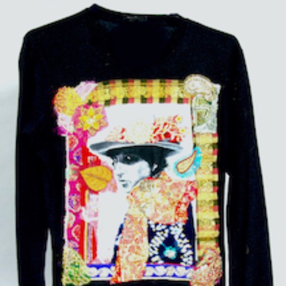 BOB DYLAN  HAND APPLIQUED LONG SLEEVE TEE SHIRT - Picture 1 of 9